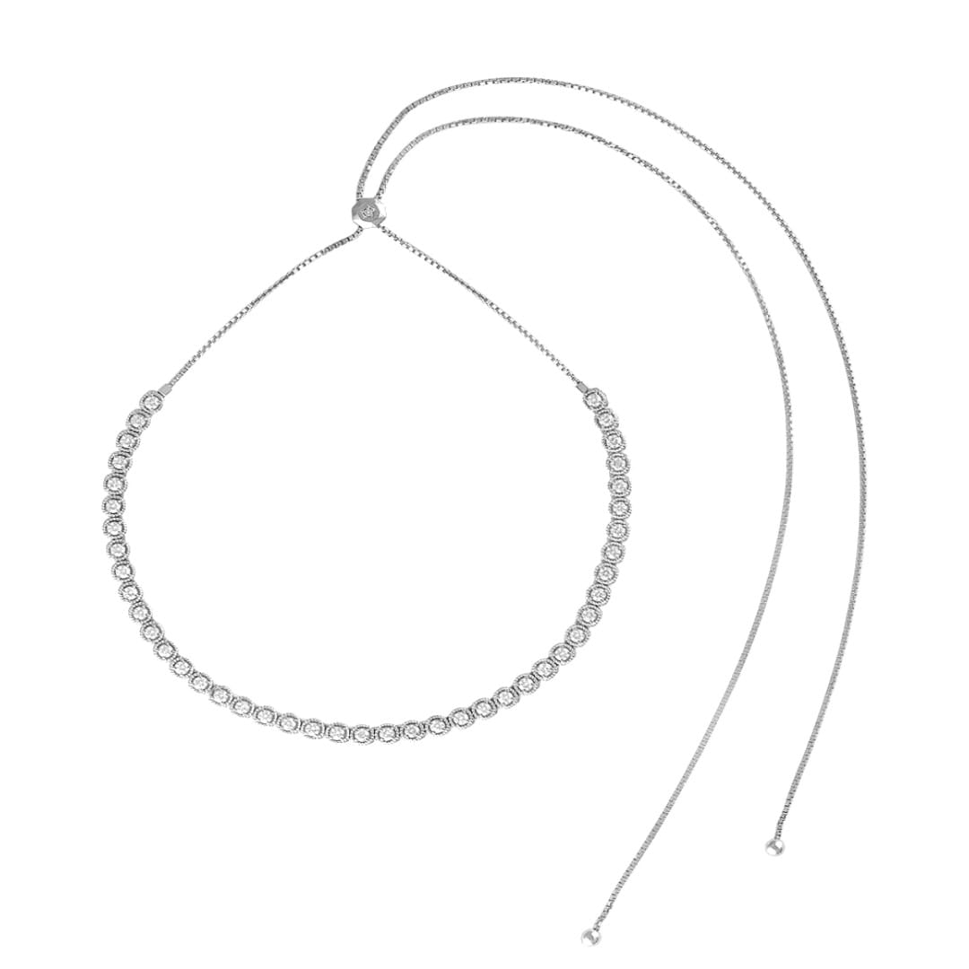 Diamond 2025 bolo necklace