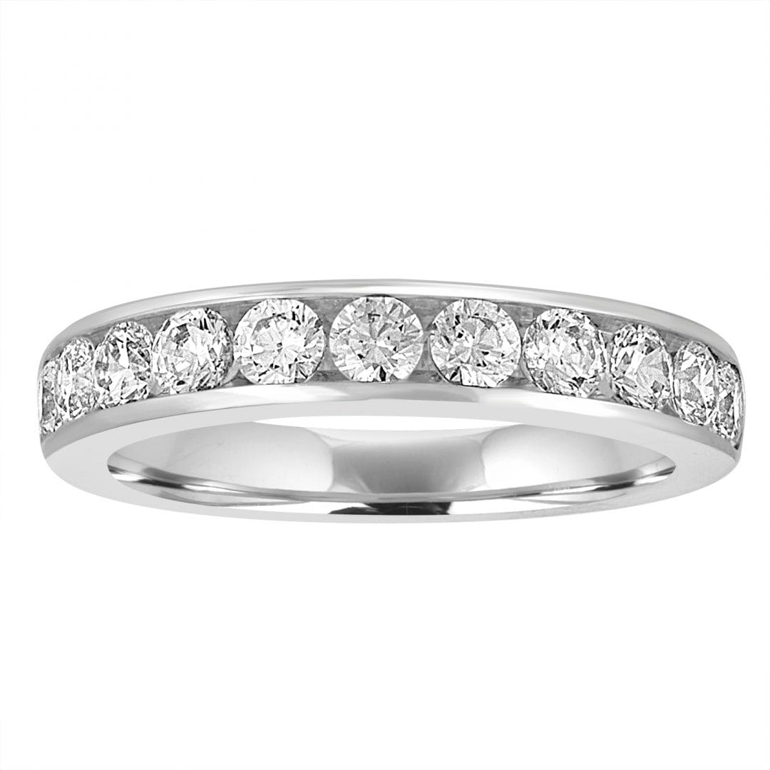 Diamond Closed End/Azure Back Channel Band 18K - ITEM: #R6060